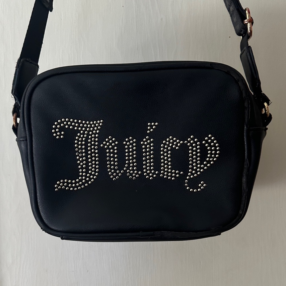 Juicy Couture Black Crossbody Bag with Silver Stud Logo